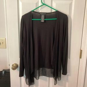 Black thin cardigan. Sheer on bottom